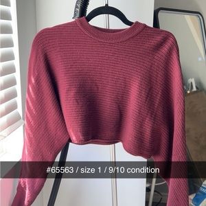 Burgundy cropped sweater
